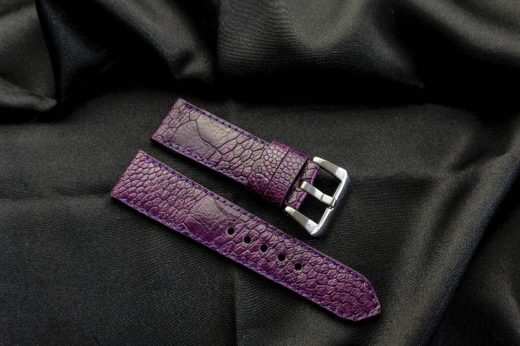 PURPLE OSTRICH LEATHER STRAP - Lac Crado 