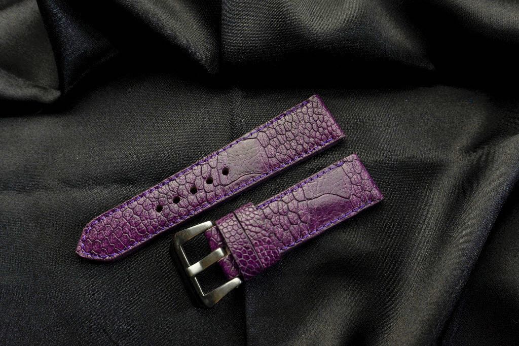PURPLE OSTRICH LEATHER STRAP - Lac Crado 