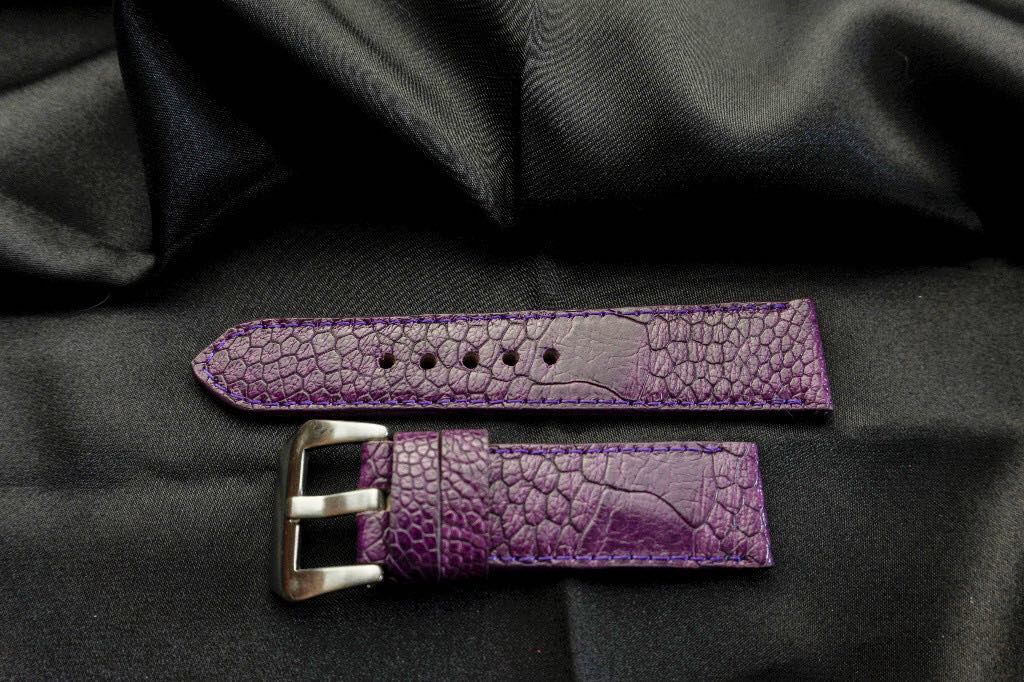PURPLE OSTRICH LEATHER STRAP - Lac Crado 