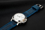 BLUE CROCODILE BELLY LEATHER STRAP - Lac Crado 