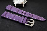 PURPLE CROCODILE BELLY LEATHER STRAP - Lac Crado 