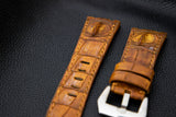 ROSE GOLD CROCODILE HORNBACK LEATHER STRAP