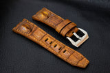 ROSE GOLD CROCODILE HORNBACK LEATHER STRAP