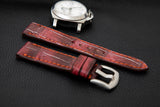 PINK CROCODILE BELLY LEATHER STRAP - Lac Crado 