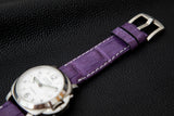 PURPLE CROCODILE BELLY LEATHER STRAP - Lac Crado 