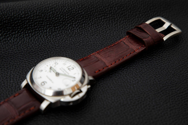 RED CROCODILE BELLY LEATHER STRAP - Lac Crado 