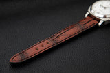 BROWN&BLACK CROCODILE BELLY LEATHER STRAP - Lac Crado 