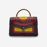 PUPPLE HANDMADE GENUINE PYTHON HANDBAG