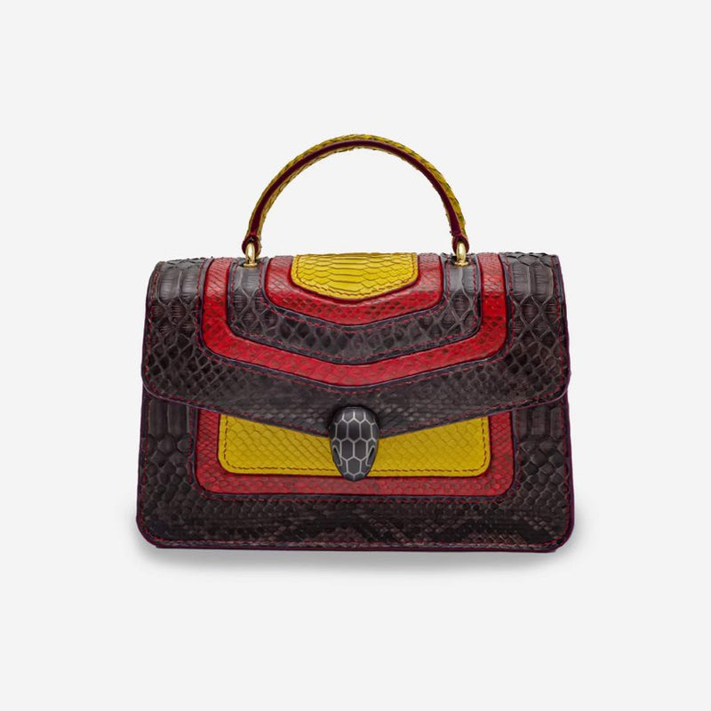 PUPPLE HANDMADE GENUINE PYTHON HANDBAG