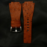 BROWN OSTRICH LEATHER STRAP