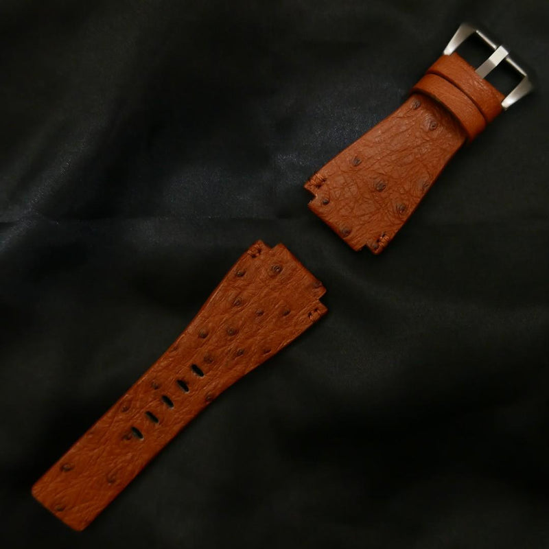 BROWN OSTRICH LEATHER STRAP