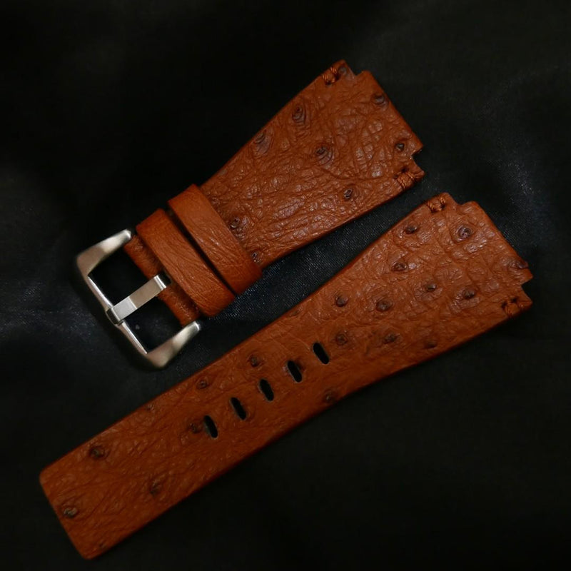 BROWN OSTRICH LEATHER STRAP