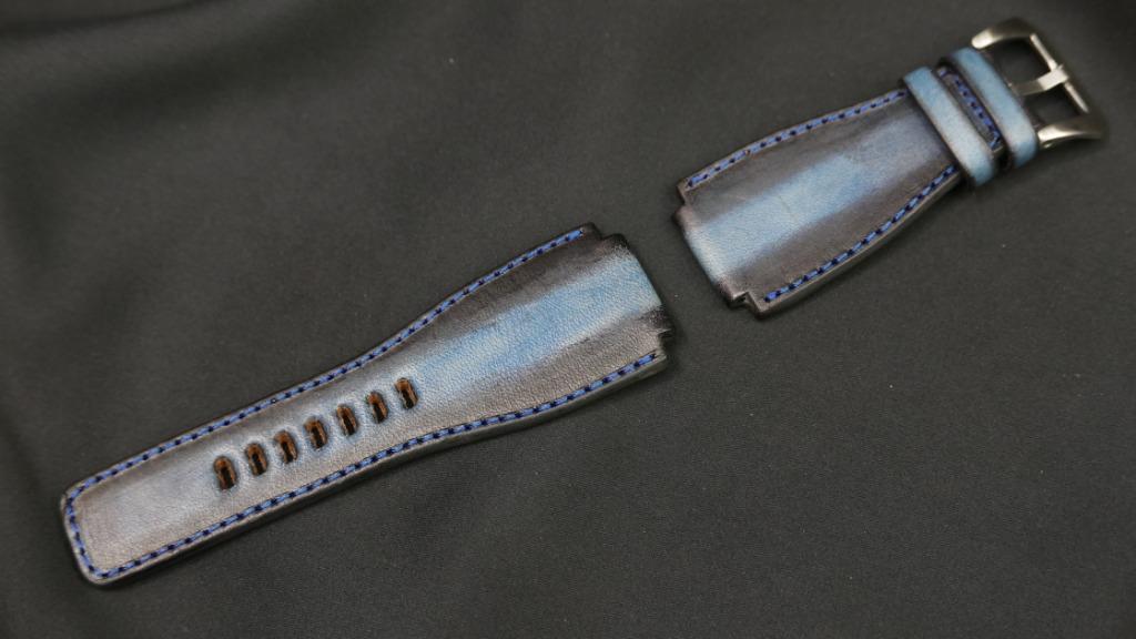 BLACK&BLUE CALF LEATHER STRAP