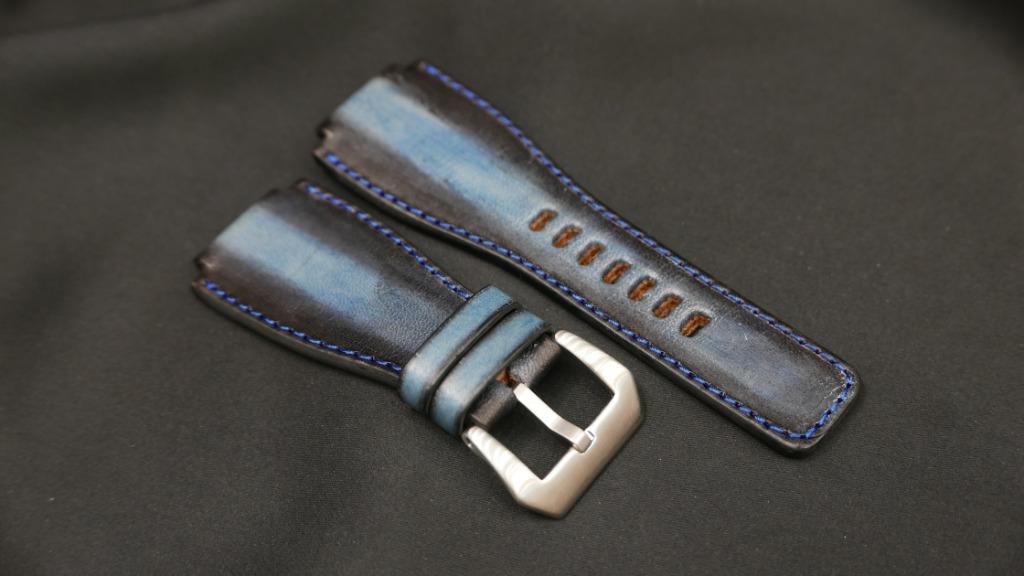 BLACK&BLUE CALF LEATHER STRAP