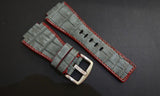 GREY CROCODILE BELLY LEATHER STRAP