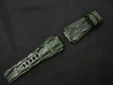 GREEN CROCODILE HORNBACK LEATHER STRAP