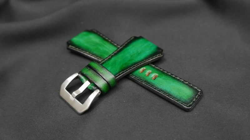 BLACK&GREEN CALF LEATHER STRAP