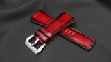 BLACK&RED CALF LEATHER STRAP