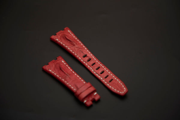 RED CROCODILE HORNBACK LEATHER STRAP