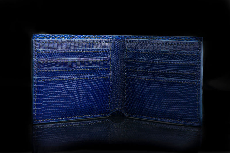 BLUE LIZARD LEATHER WALLET