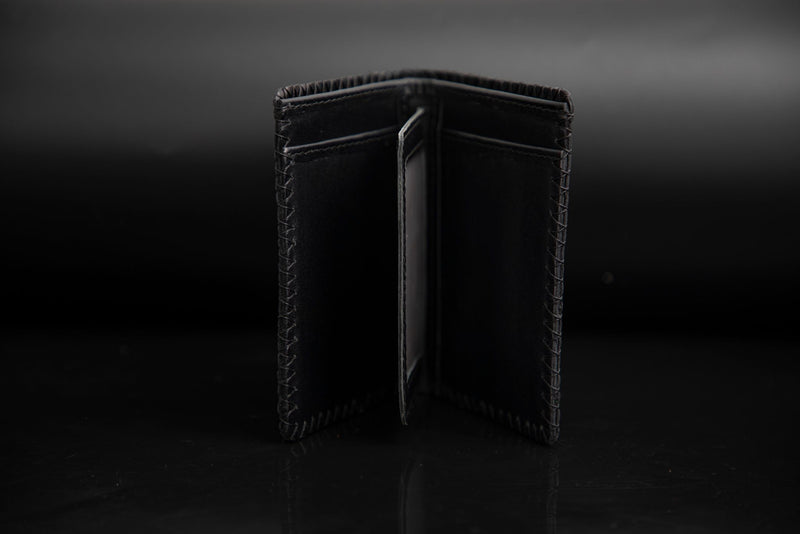 BLACK CROCODILE LEATHER WALLET