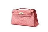 PINK PYTHON LEATHER HANDBAG