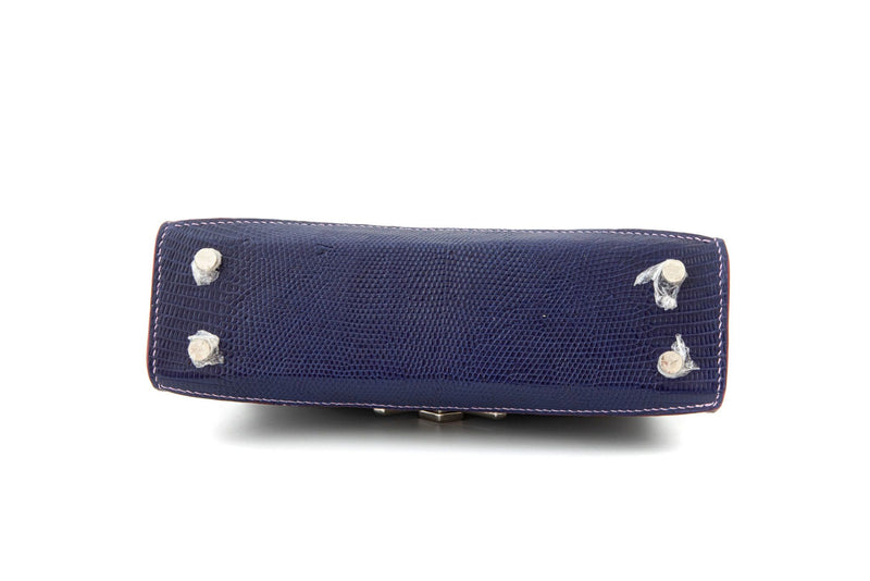 BLUE&PURPLE HANDMADE GENUINE CROCODILE&LIZARD HANDBAG