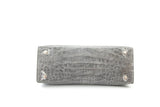 GREY&BLACK CROCODILE LEATHER HANDBAG