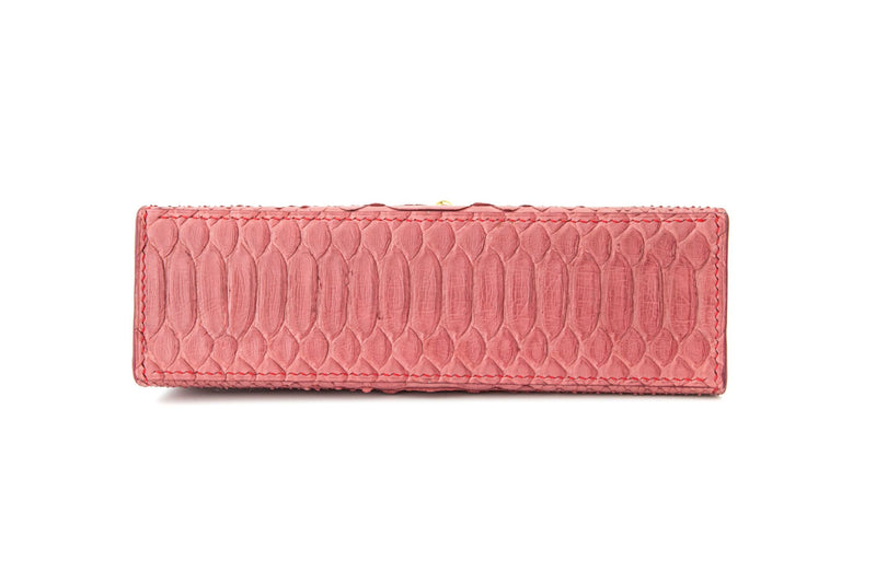 PINK PYTHON LEATHER HANDBAG