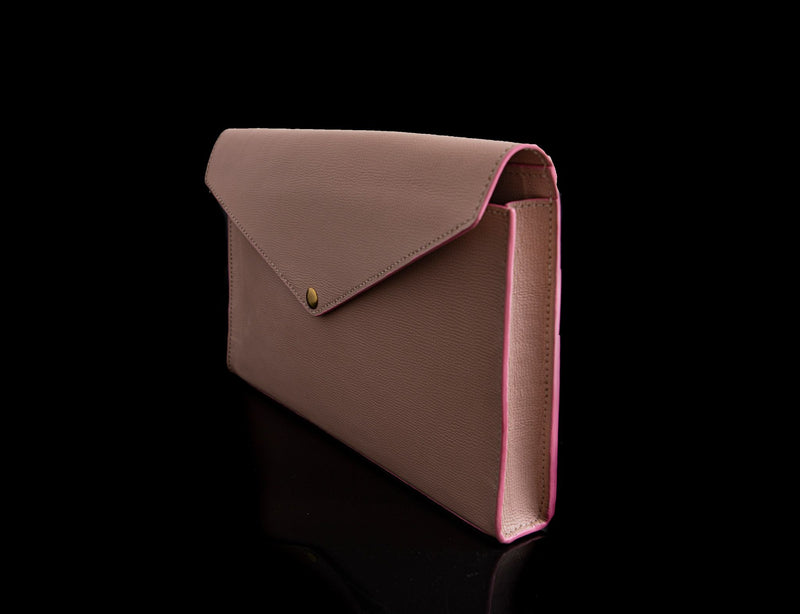 PINK HANDMADE GENUINE CALF LAPTOP SLEEVE