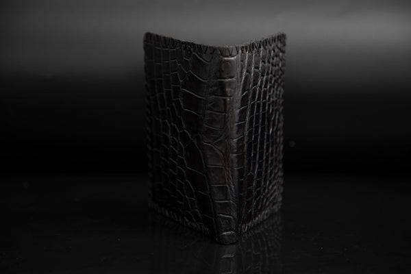 BLACK CROCODILE LEATHER WALLET