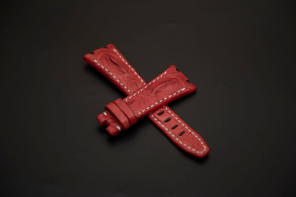 RED CROCODILE HORNBACK LEATHER STRAP