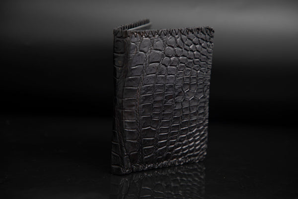 BLACK CROCODILE LEATHER WALLET