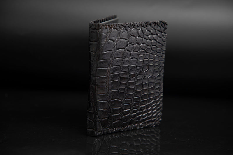 BLACK CROCODILE LEATHER WALLET