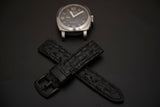BLACK CROCODILE HORNBACK LEATHER STRAP - Lac Crado 