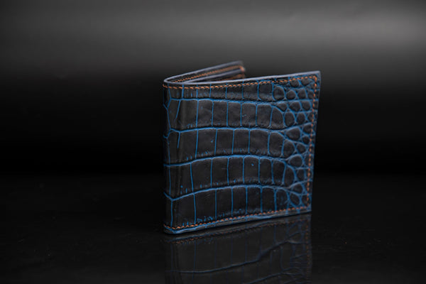 BLUE CROCODILE LEATHER WALLET