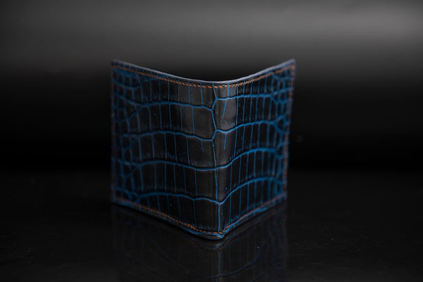 BLUE CROCODILE LEATHER WALLET