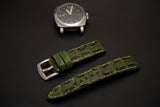GREEN CROCODILE HORNBACK LEATHER STRAP - Lac Crado 