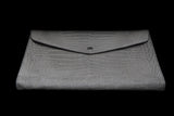 GREY HANDMADE GENUINE CROCODILE LAPTOP SLEEVE