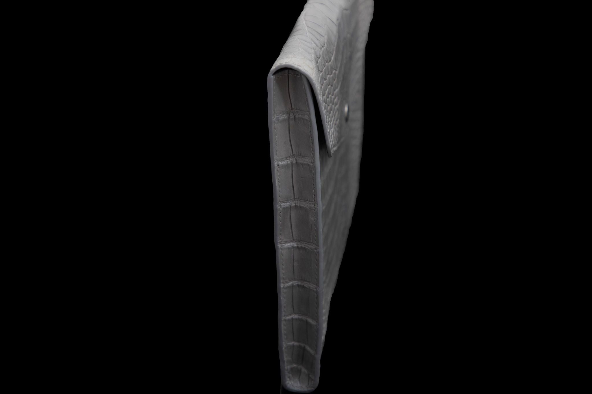GREY HANDMADE GENUINE CROCODILE LAPTOP SLEEVE