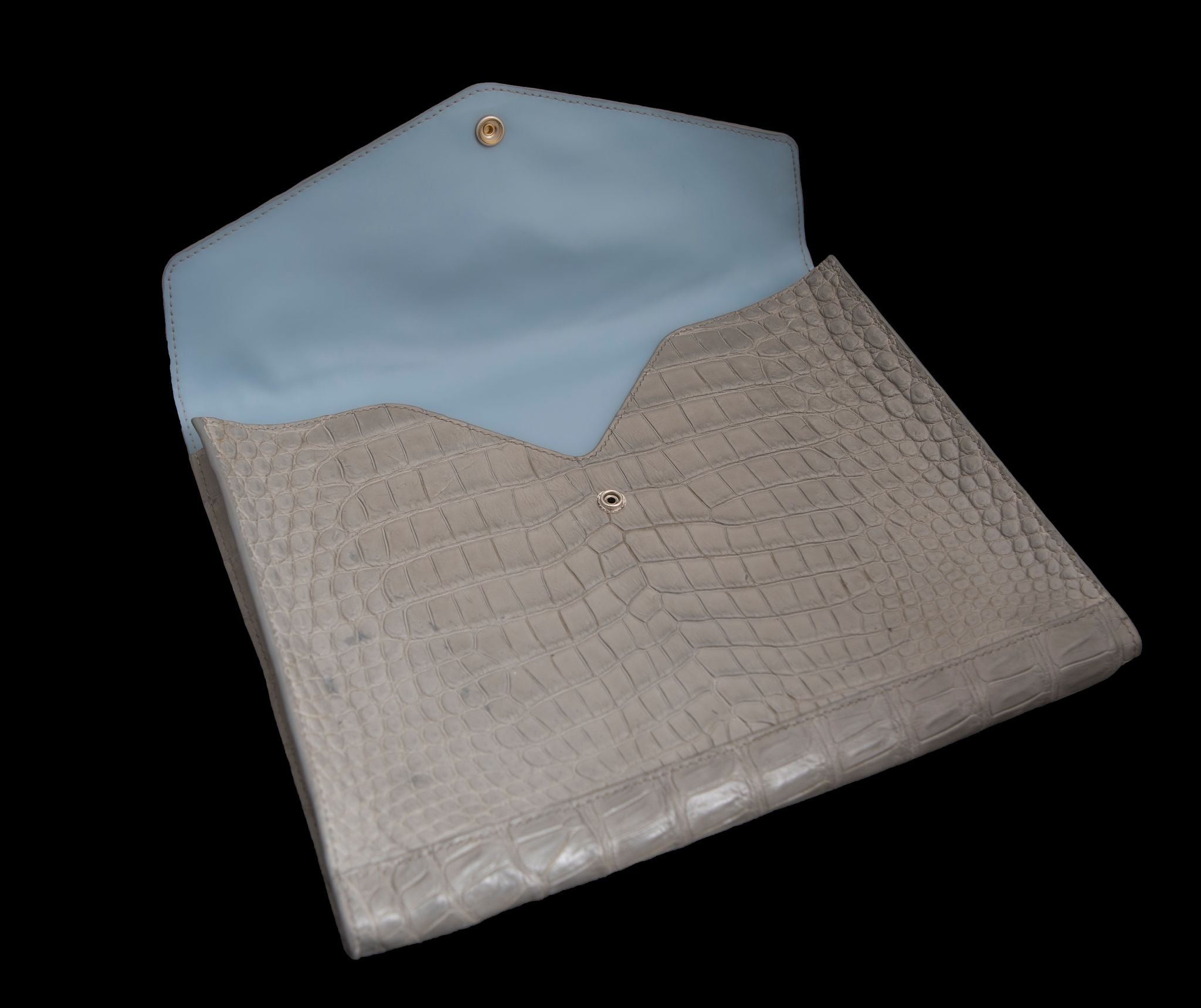 GREY HANDMADE GENUINE CROCODILE LAPTOP SLEEVE