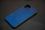BLUE PYTHON LEATHER PHONE CASE