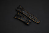 BLACK CROCODILE HORNBACK LEATHER STRAP