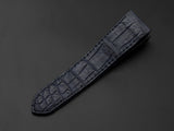 BLUE CROCODILE BELLY LEATHER STRAP