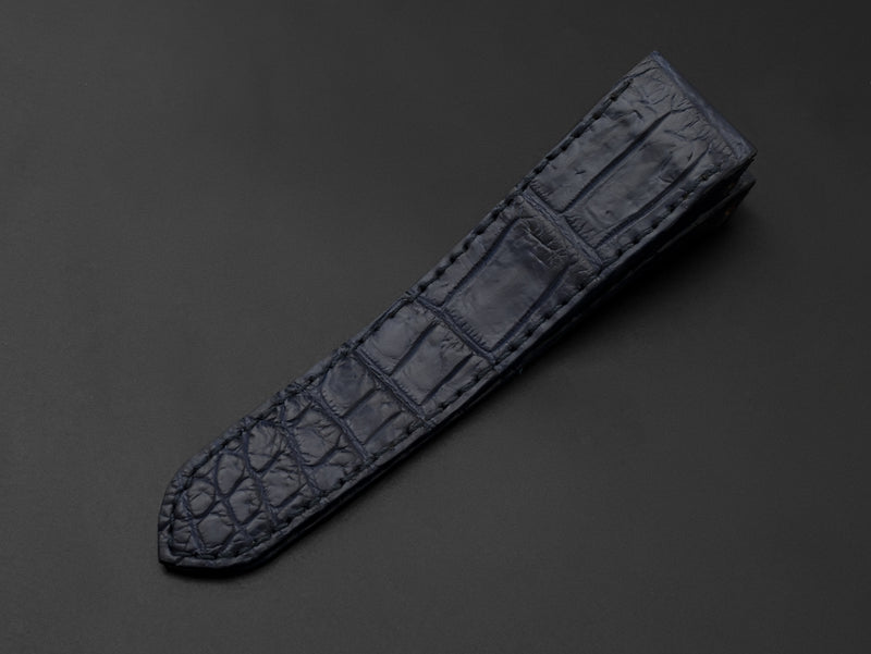 BLUE CROCODILE BELLY LEATHER STRAP