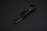 BLACK CROCODILE HORNBACK LEATHER STRAP