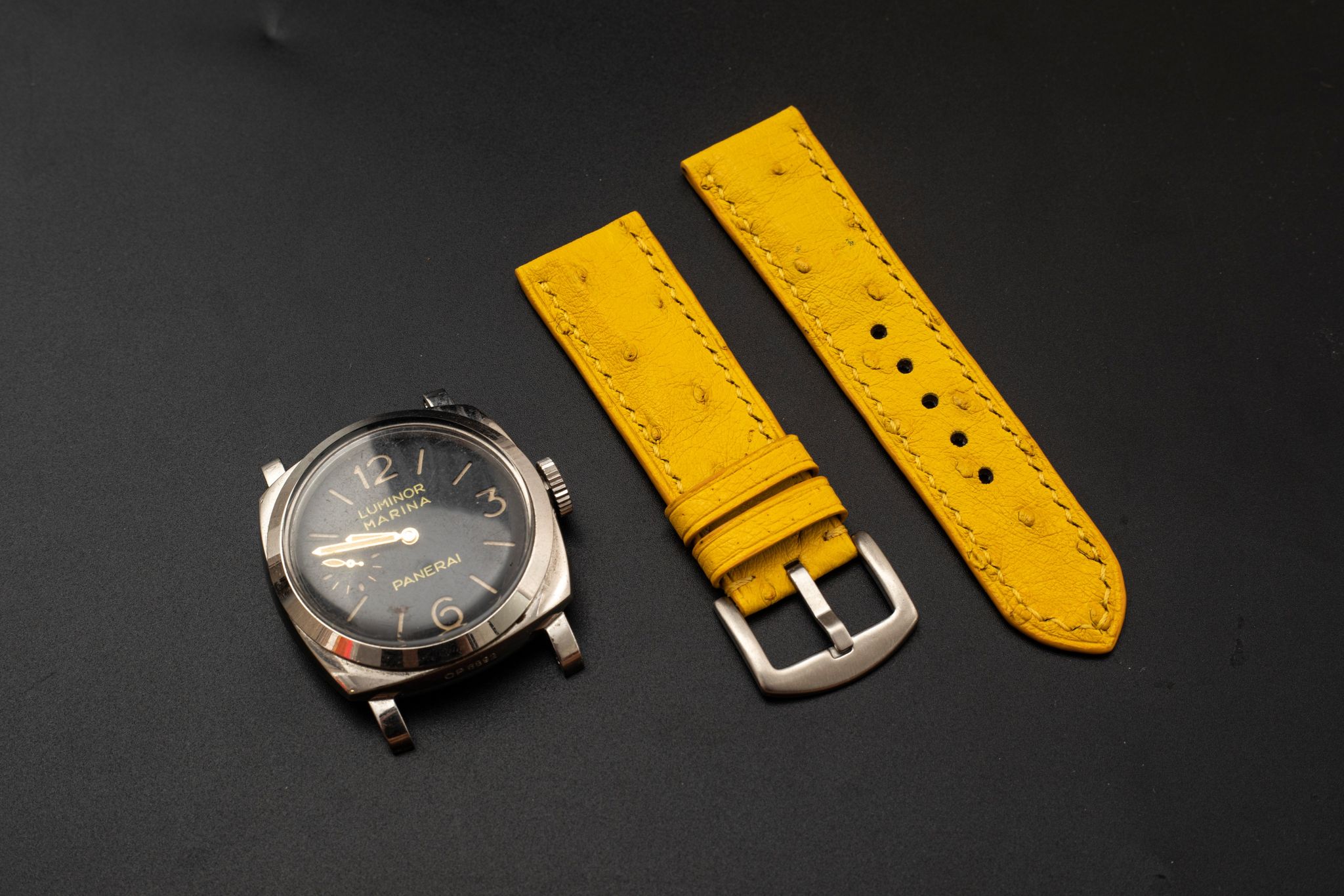 YELLOW OSTRICH LEATHER STRAP