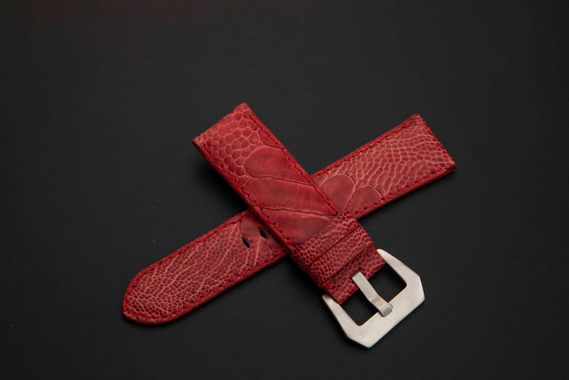 RED OSTRICH LEATHER STRAP