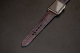 PURPLE CROCODILE BELLY LEATHER STRAP