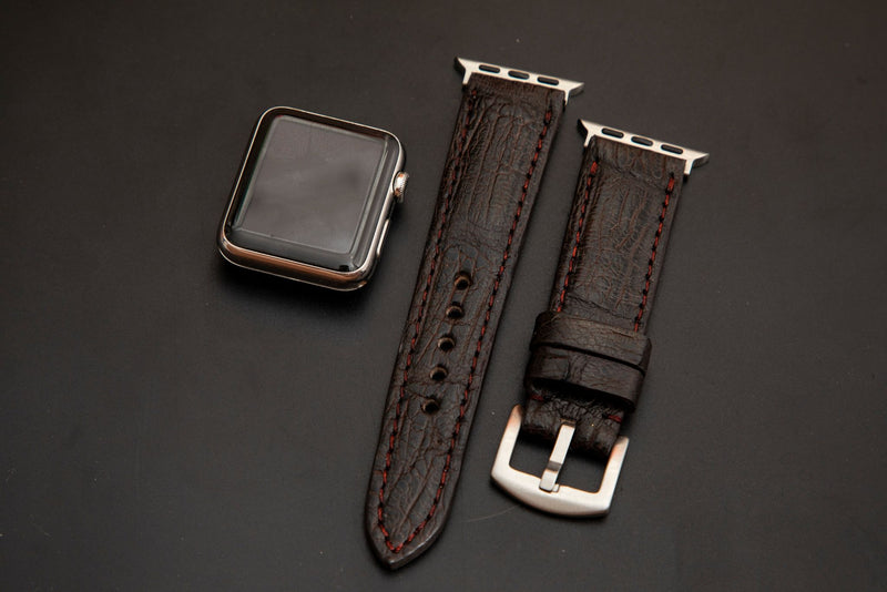 BROWN CROCODILE BELLY LEATHER STRAP